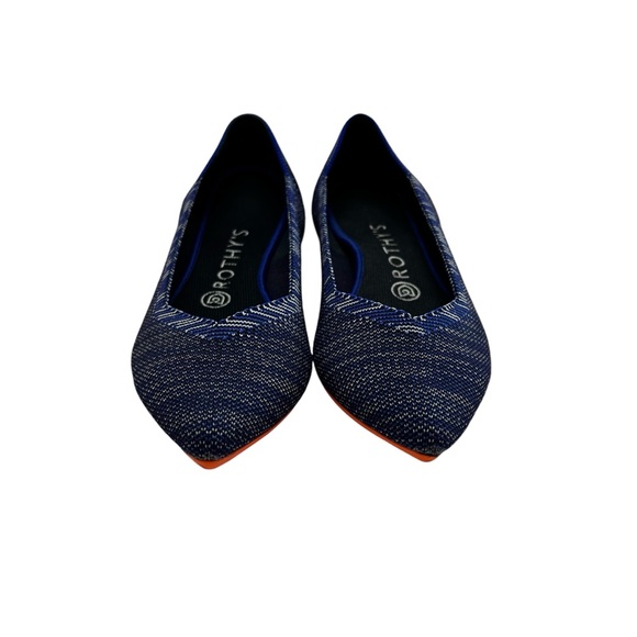 Rothy’s Point Blue Wash with Orange Sole - Picture 2 of 11